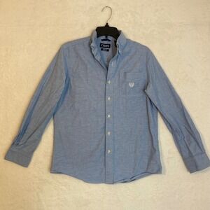 Chaps Stretch Oxford Button Down Shirt Long Sleeve Blue Men Size S P CH